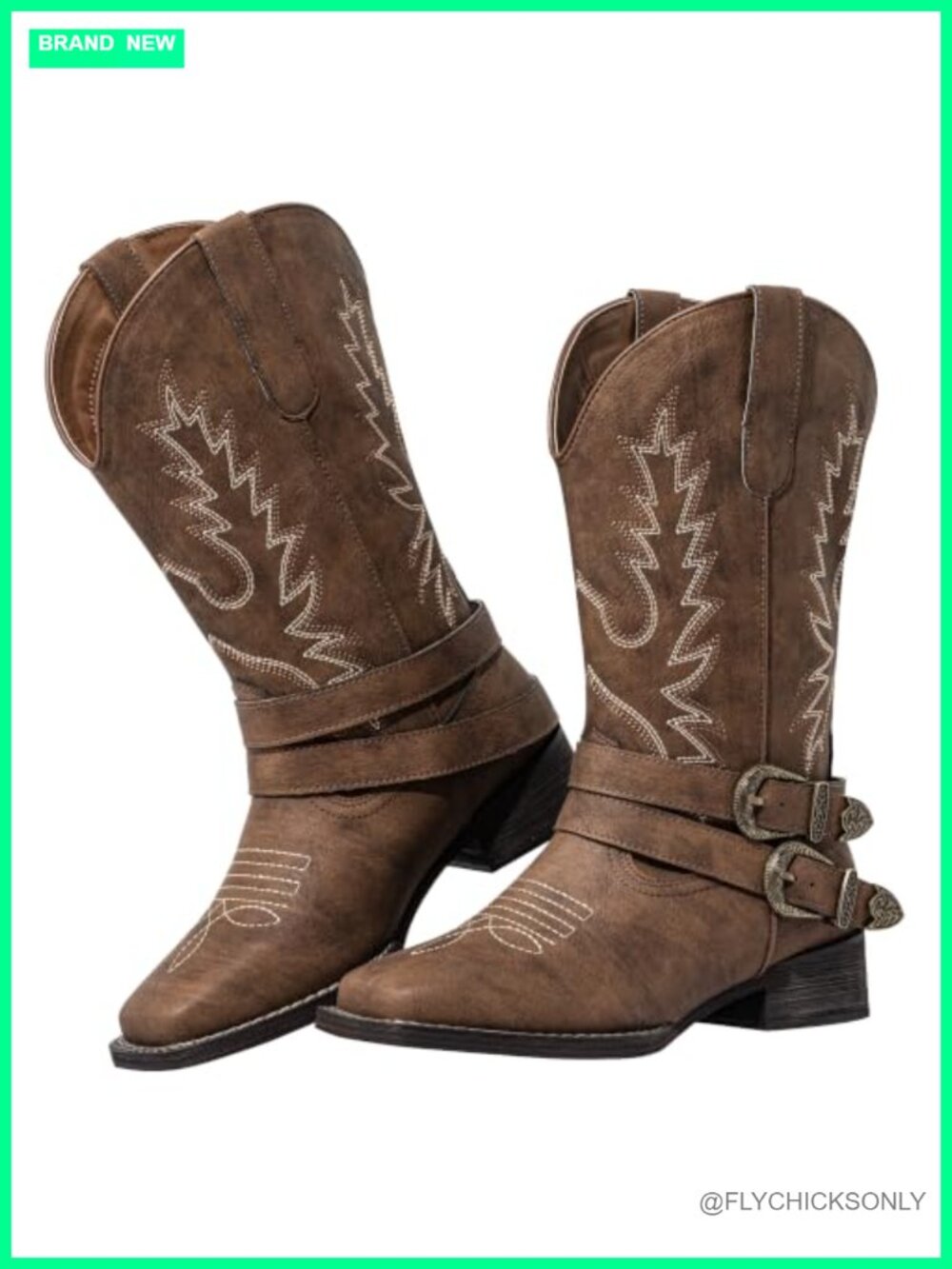 SheSole Wide Calf Cowboy Boots Detachable Insole PU Leather Western